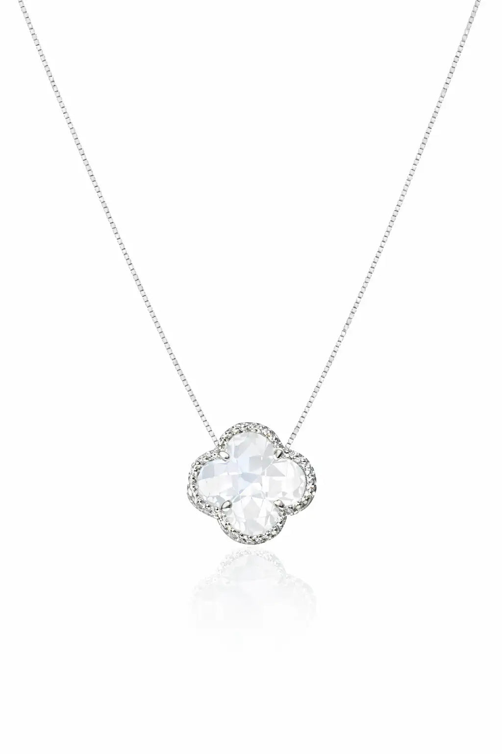 Colar Gargantilha Trevo Cristal (Prata 925)