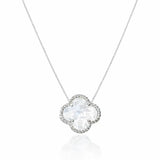 Colar Gargantilha Trevo Cristal (Prata 925)