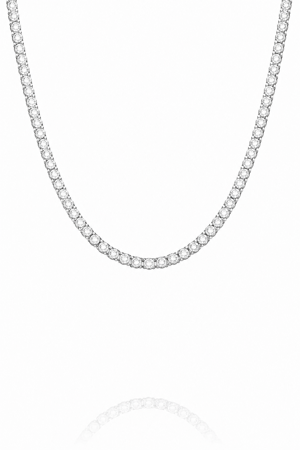 Corrente Riviera 45cm - Cravejada (Prata 925)
