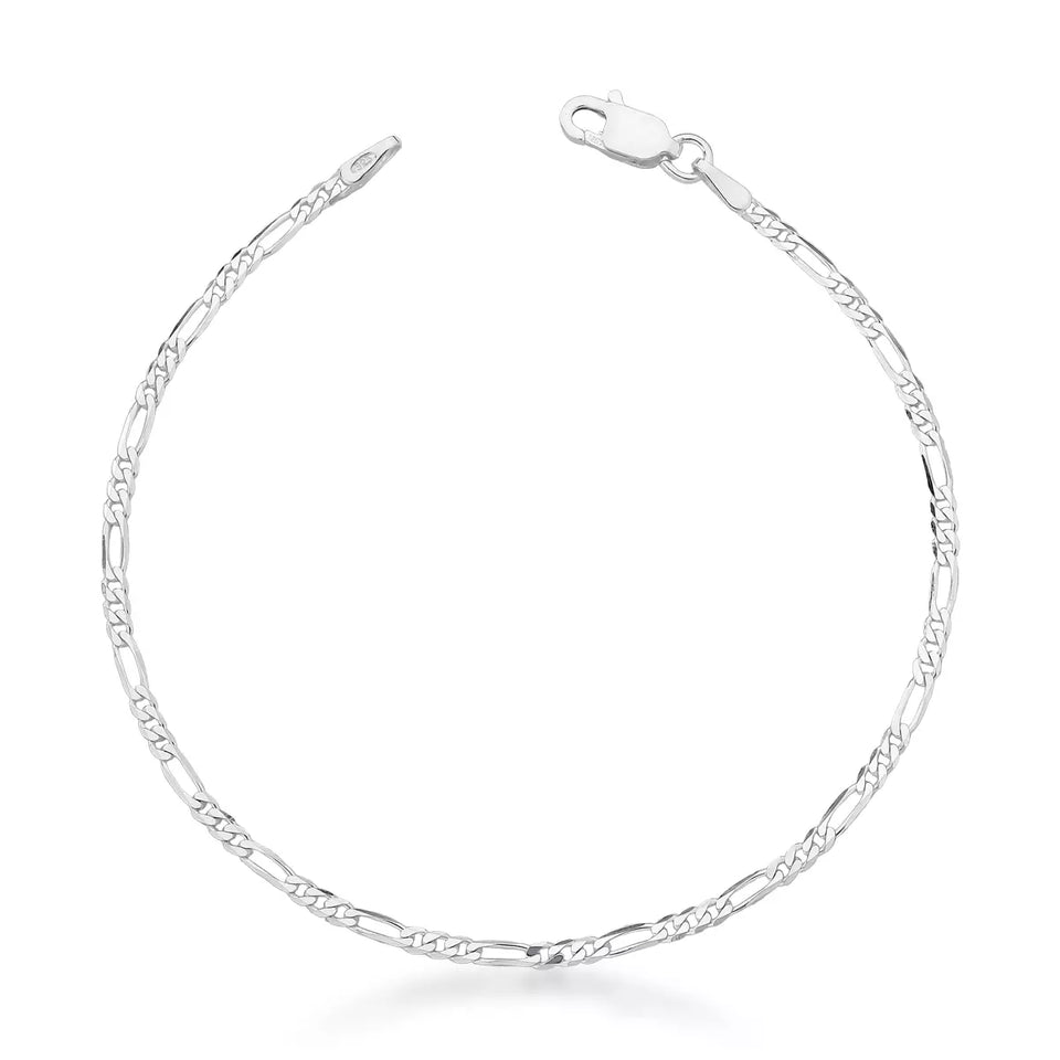 Pulseira Fígaro 2mm Masculina em Prata 925