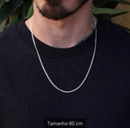 Corrente Grumet 2mm Masculina em Prata 925