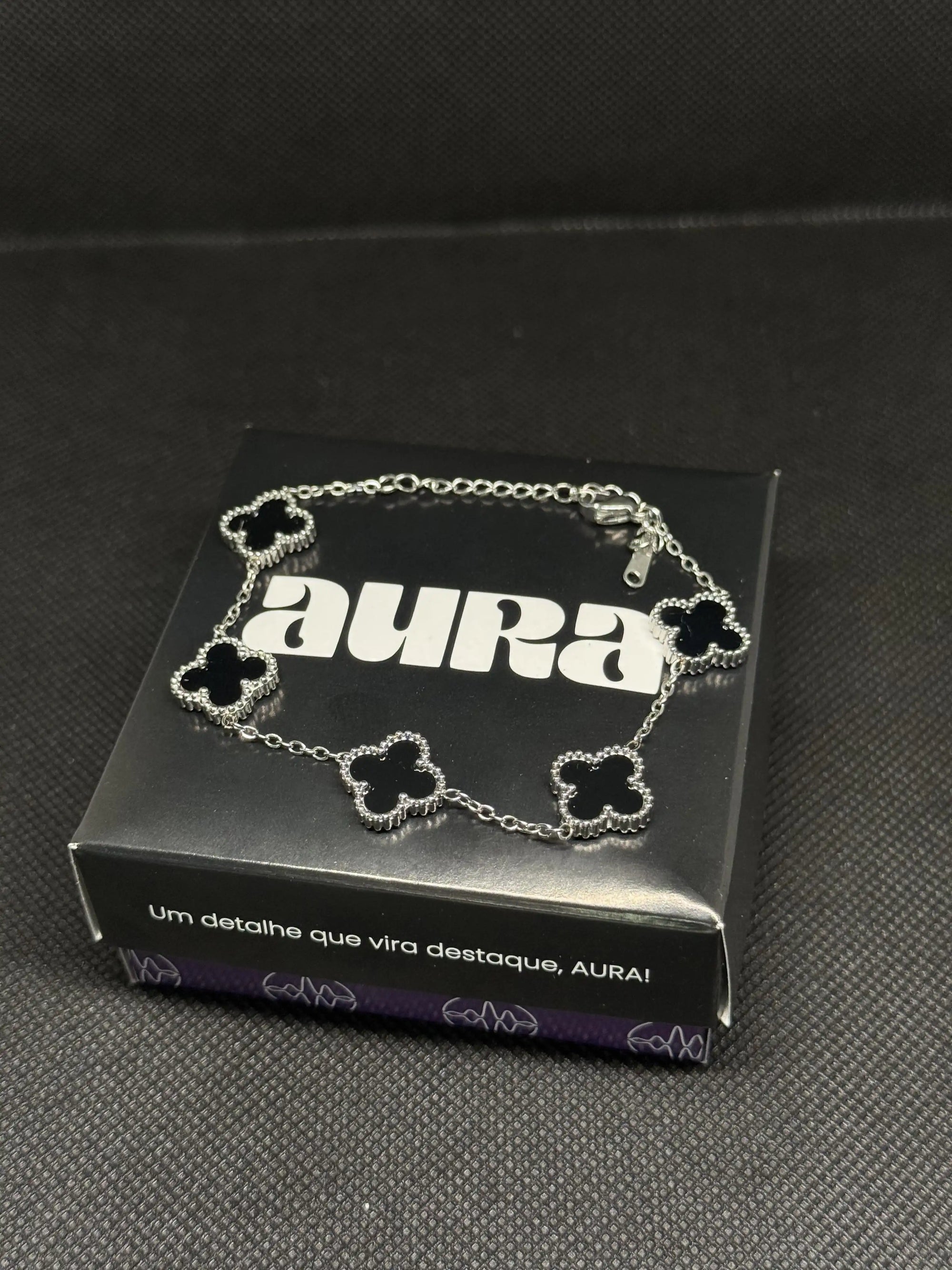 Pulseira 5 Trevos Preto