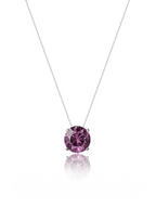 Colar Veneziana Ponto De Luz Cristal - Rosa (Prata 925)