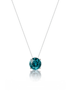 Colar Veneziana Ponto De Luz Cristal - Azul (Prata 925)