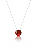 Colar Veneziana Ponto De Luz Cristal - Vermelho (Prata 925)