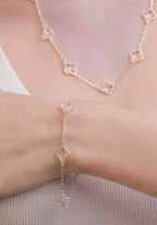 Pulseira 3 Trevos Cristal (Prata 925)