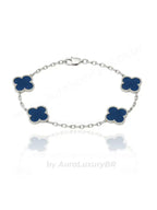 Pulseira em prata 925 com detalhes em azul, design exclusivo e acabamento premium