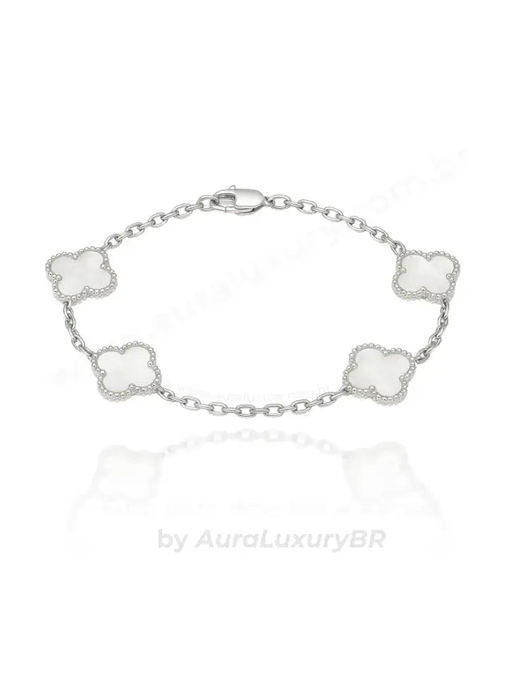 Pulseira 4 Trevos Cristal (Prata 925)