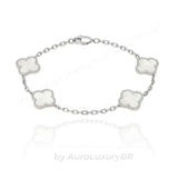 Pulseira 4 Trevos Cristal (Prata 925)