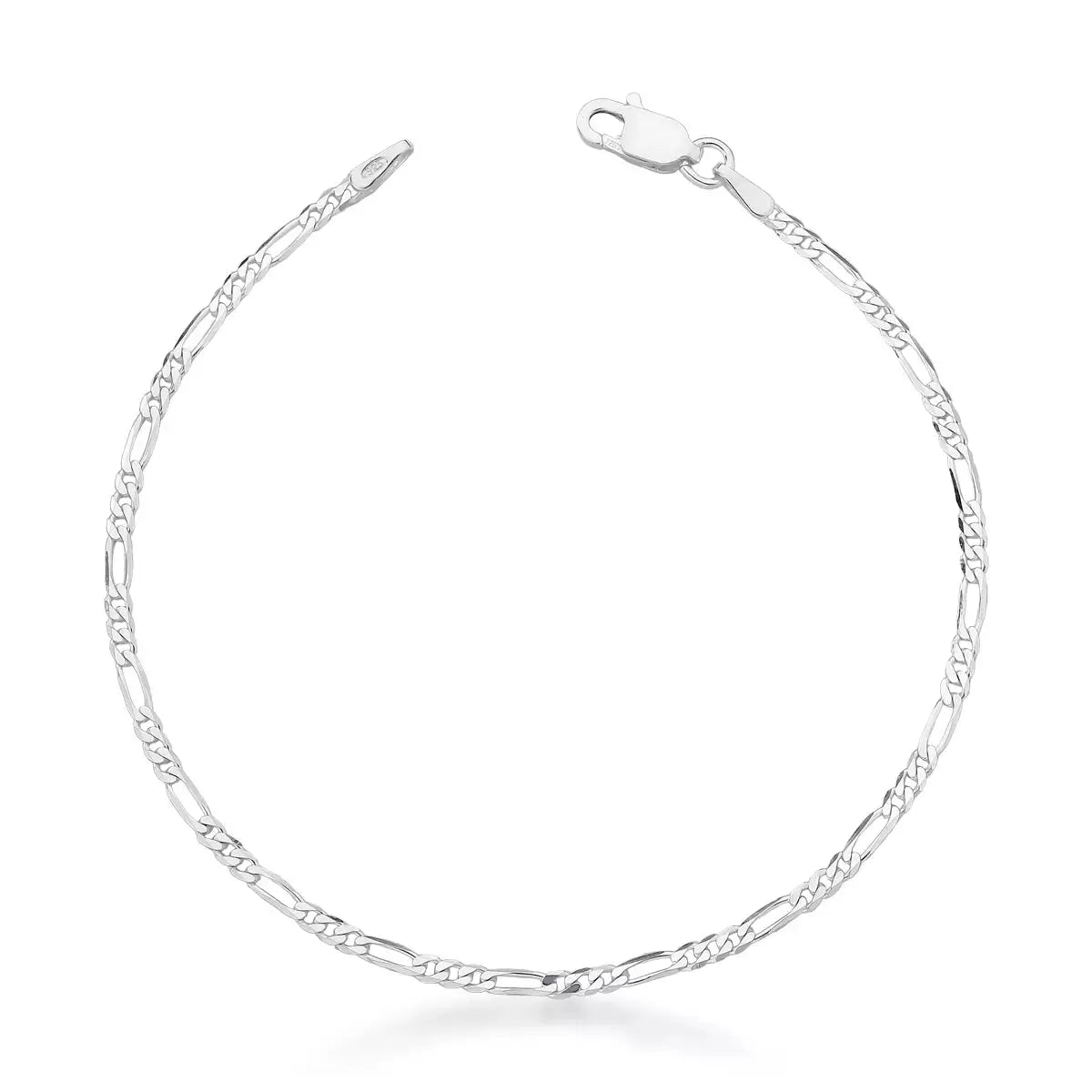 Pulseira Fígaro 2mm Masculina em Prata 925