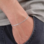 Pulseira Fígaro 2mm Masculina em Prata 925