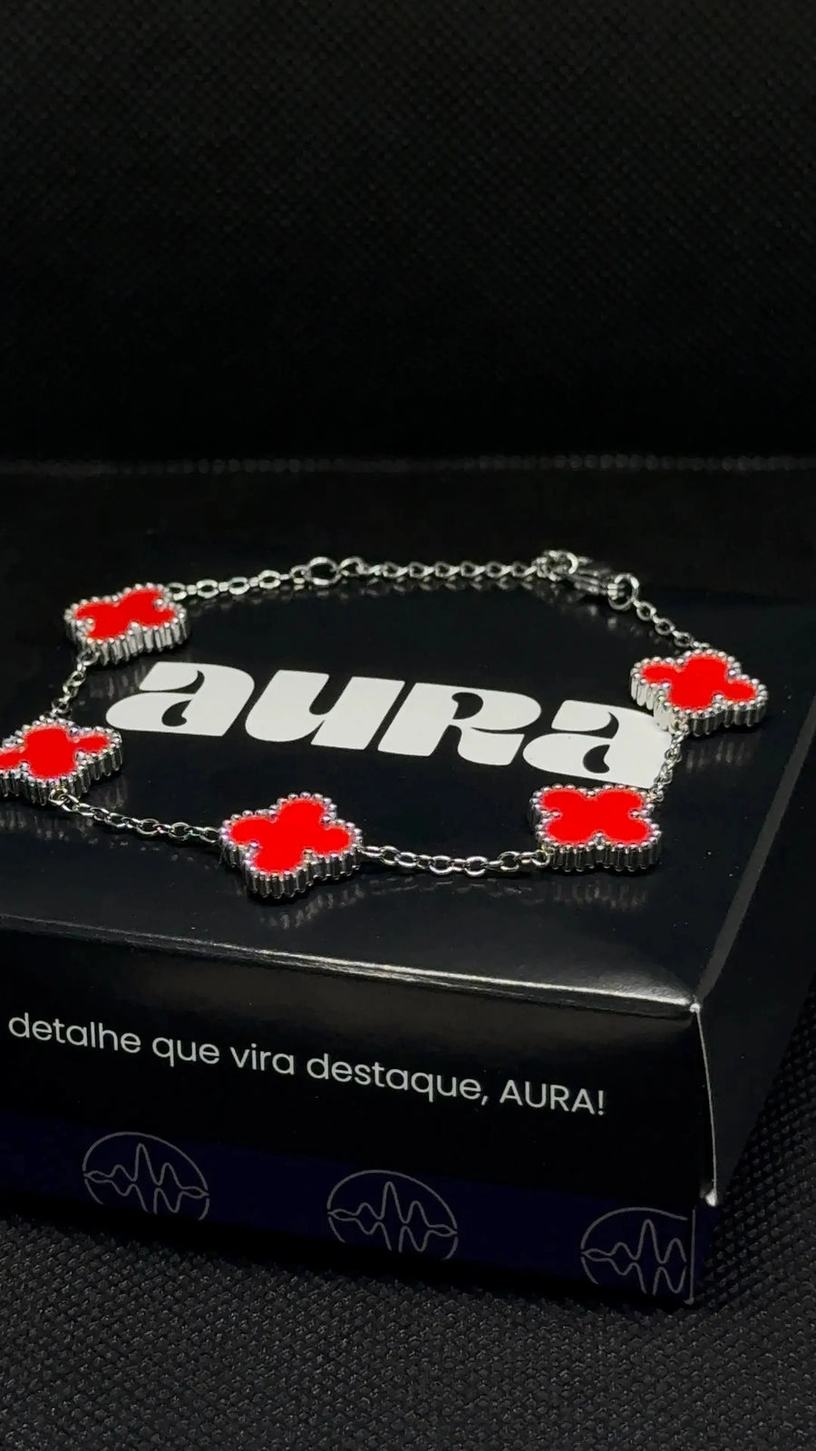 Colar Trevo Vermelho 5 Trevos