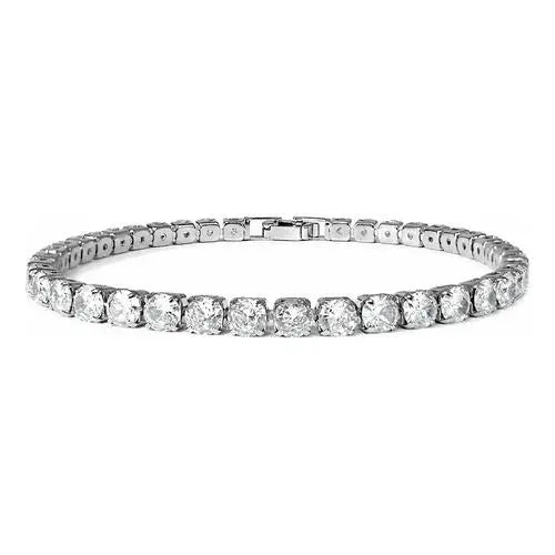 Pulseira Riviera 3mm Prata e Dourado em Zircônia