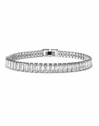 Pulseira Riviera Baquete 4mm Dourado ou Prata em Zircônia